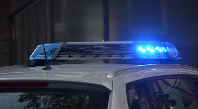 Blaulicht auf Streifenwagen
